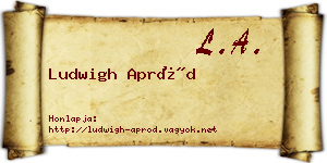 Ludwigh Apród névjegykártya